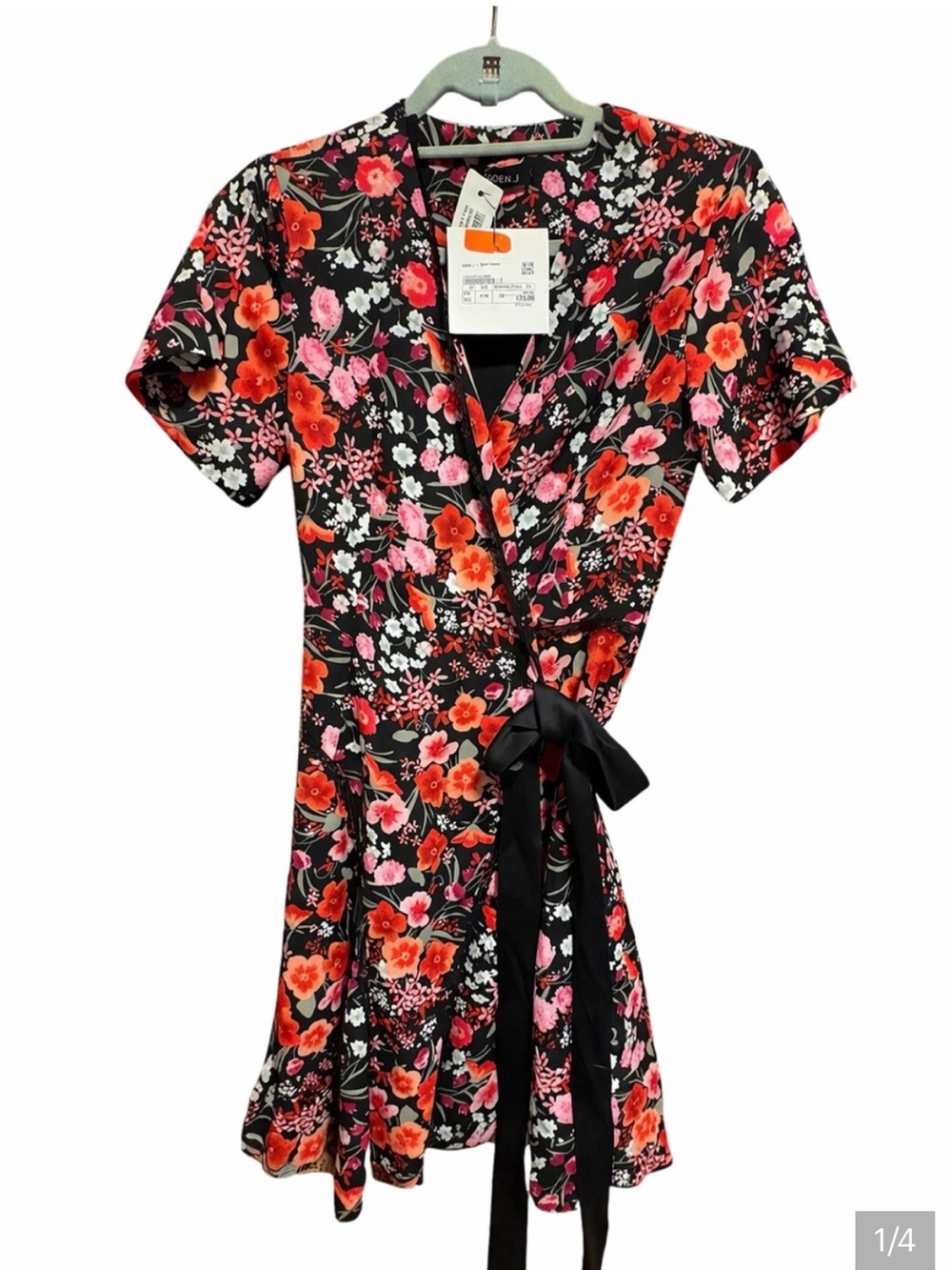 NWT Stunning summer Net-A-Porter GOEN.J Black Floral Short Dress - Picture 6 of 6